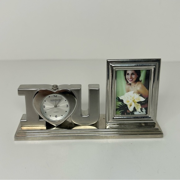 Daniel David Collection Small Desk Clock And Frame I Love You Retro - Picture 7 of 14